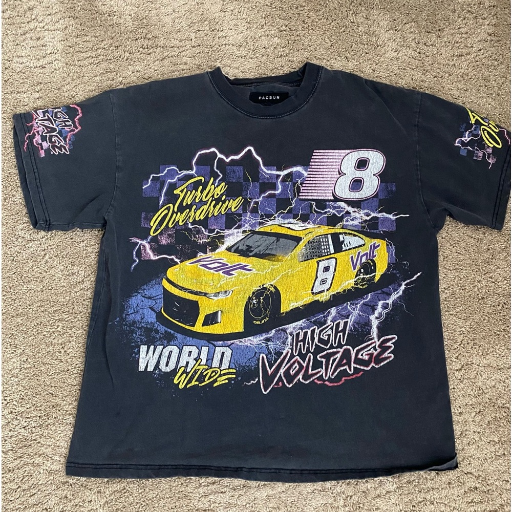 Grey Graphic Pacsun Car T-Shirt